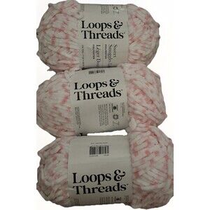 Lot Of Three Loops Threads, Sweet Snuggles Light Yarn 7 Oz Super Bulky Pink